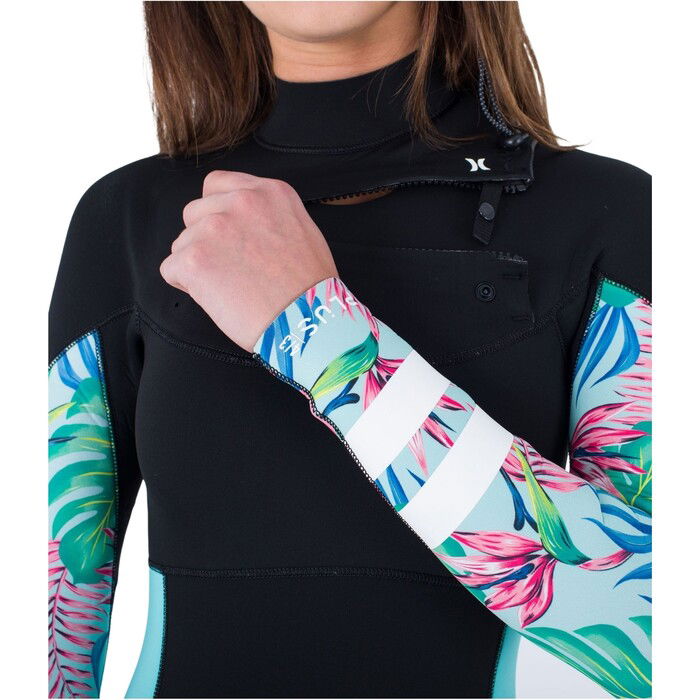 2024 Hurley Womens Plus Printed 4/3mm Chest Zip Wetsuit WFS0012433 - Java Tropical